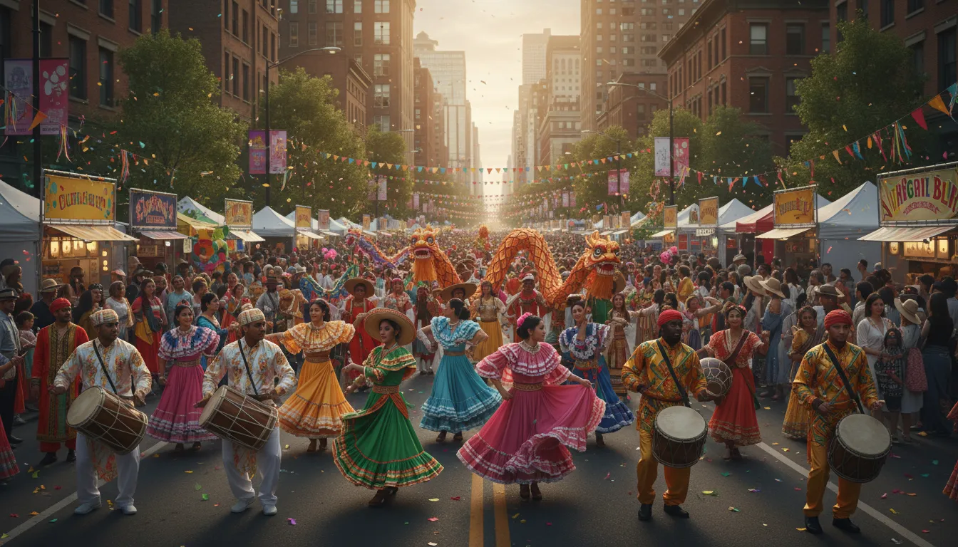 Illustration of ethnic group: People who share a culture, language, history, or ancestry.
