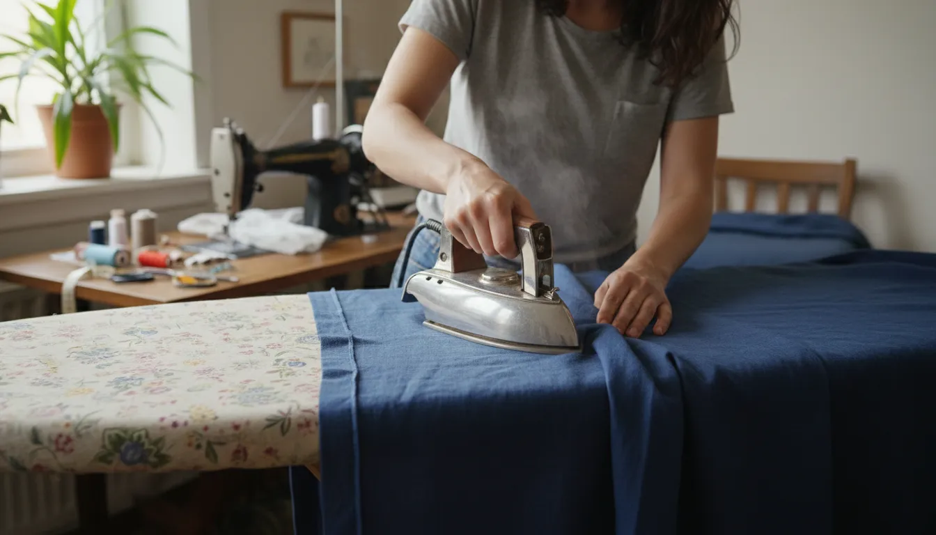 Illustration von hemmings: folded and sewn edges of fabric