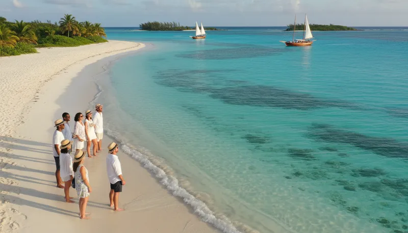 Illustration of caicos: An island group in the Caribbean.