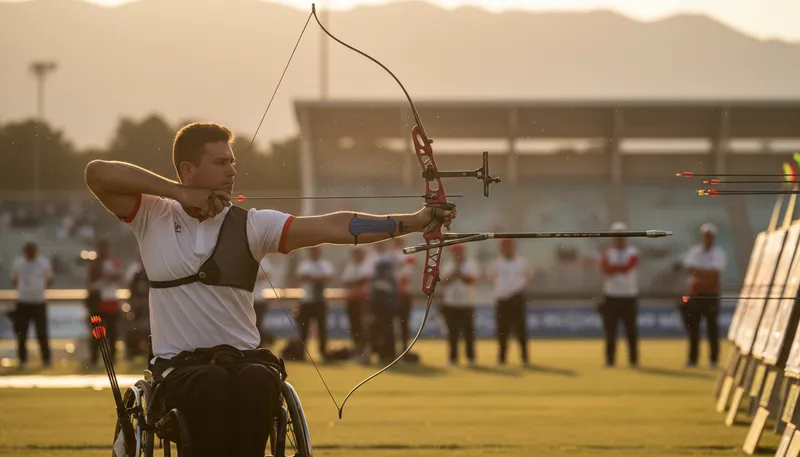 Illustration of paralympic: Relating to the Paralympic Games for athletes with disabilities.
