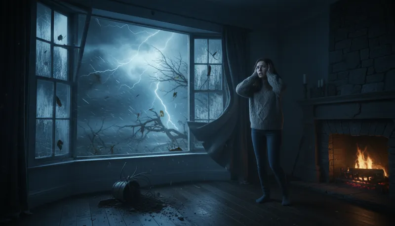 Illustration of nightmarish: Causing fear; resembling a nightmare.