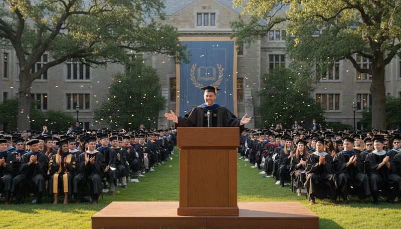 Illustration of speech: formal address or talk to an audience