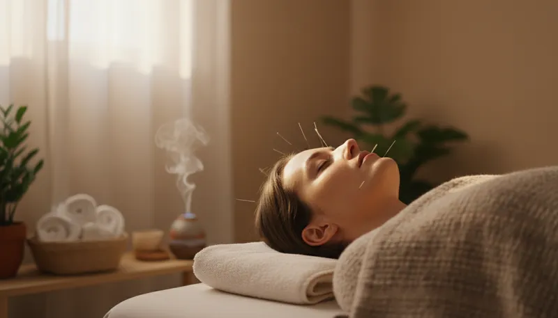 Illustration of acupuncture: A medical practice using needles to relieve pain.