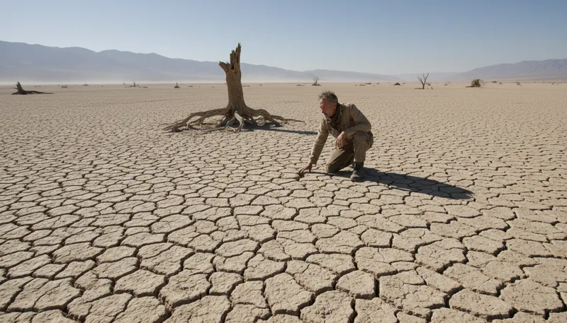 Illustration of dryness: lack of moisture or water