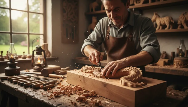 Illustration of carve: to cut shapes into a surface or material