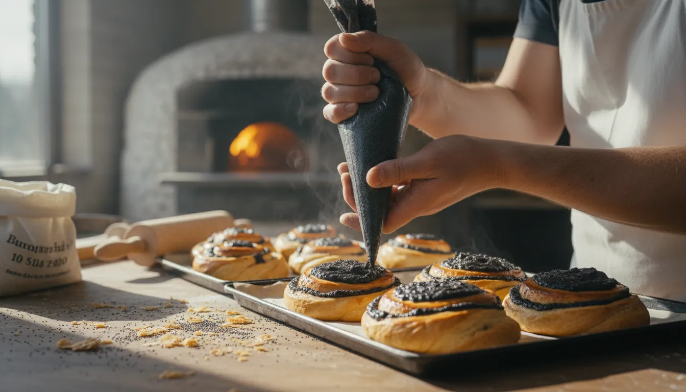 Иллюстрация mak: a dark poppy seed paste used in baking