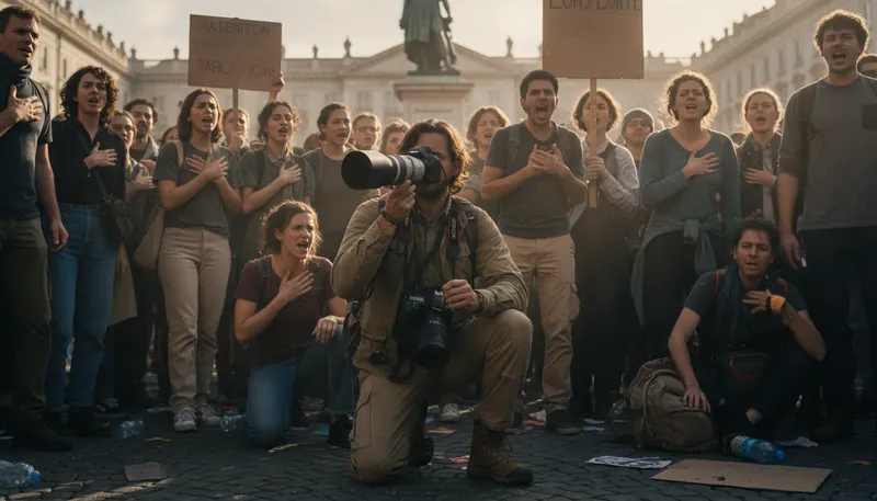 Illustration of photojournalist: A journalist who uses photography to tell stories.