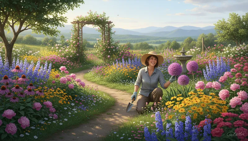 Illustration of perennial: A plant that lives for several years.