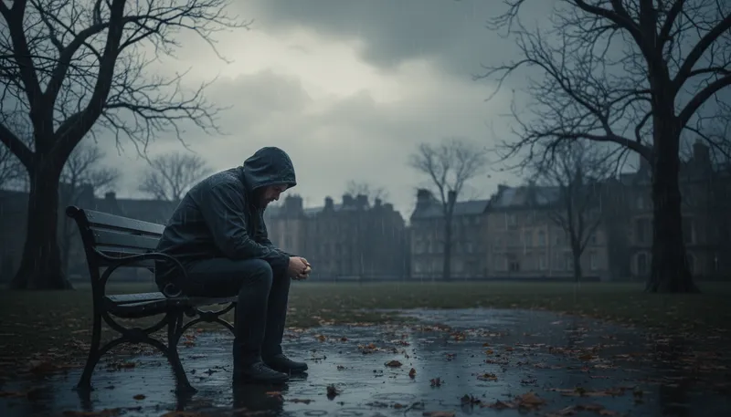Illustration of gloomy: having a pessimistic outlook
