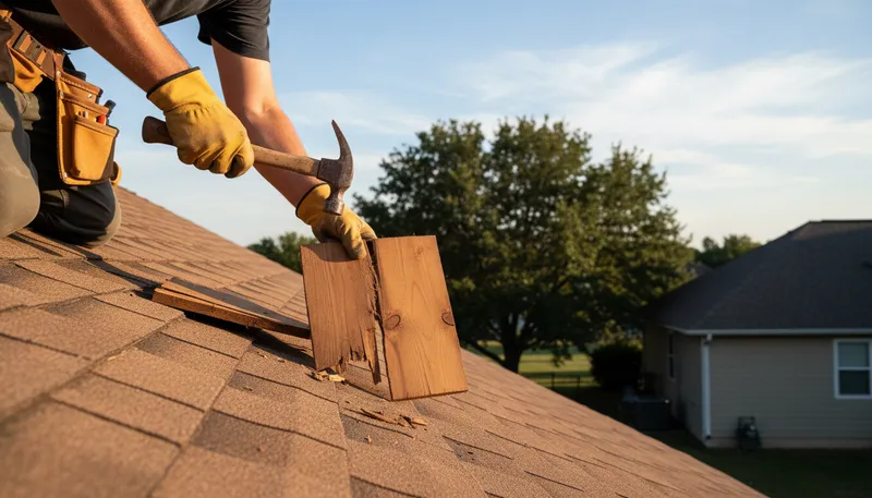 Illustration of shingle: A thin piece of wood used for roofing.