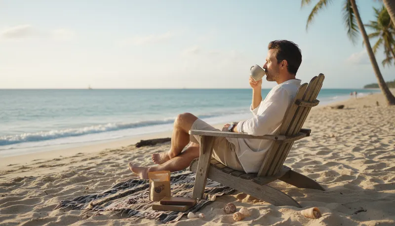 Illustration of this is the life: Enjoying a perfect moment or situation.