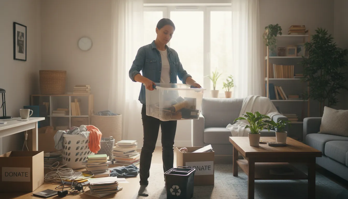 put one's house in order 일러스트: To organize or fix personal matters.