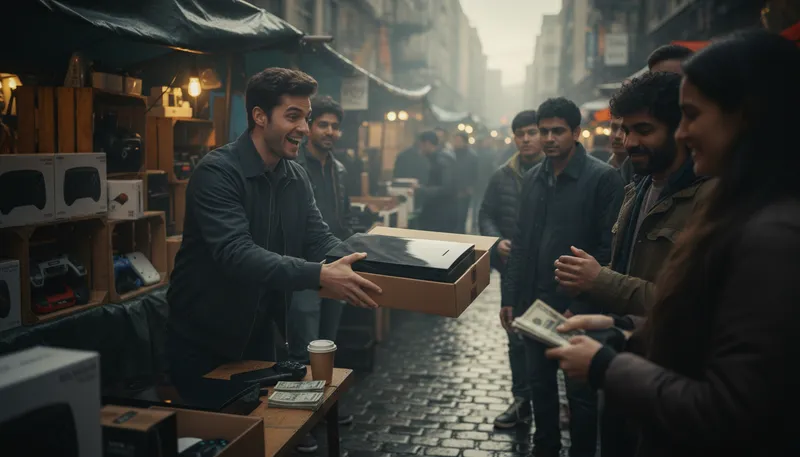 Illustration of reseller: A person or business selling products from others.