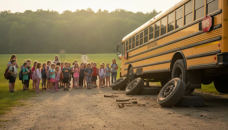 Illustration of the wheels came off the bus: Things went wrong or failed suddenly.