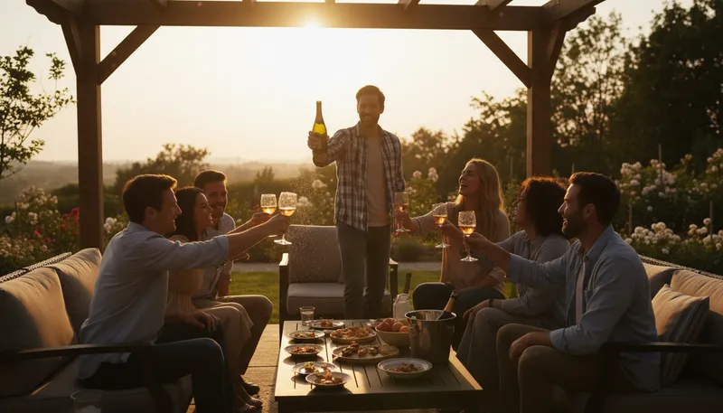 Illustration of the sun is over the yardarm: it's time to drink alcohol.