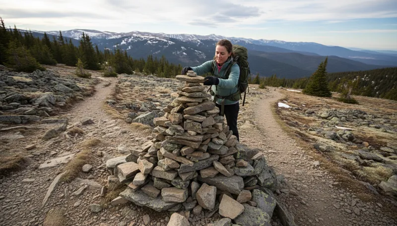 Illustration of cair: A pile of stones used as a marker.