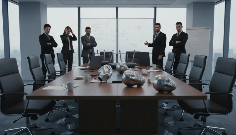 Illustration of heads will roll: people will face consequences for failure.