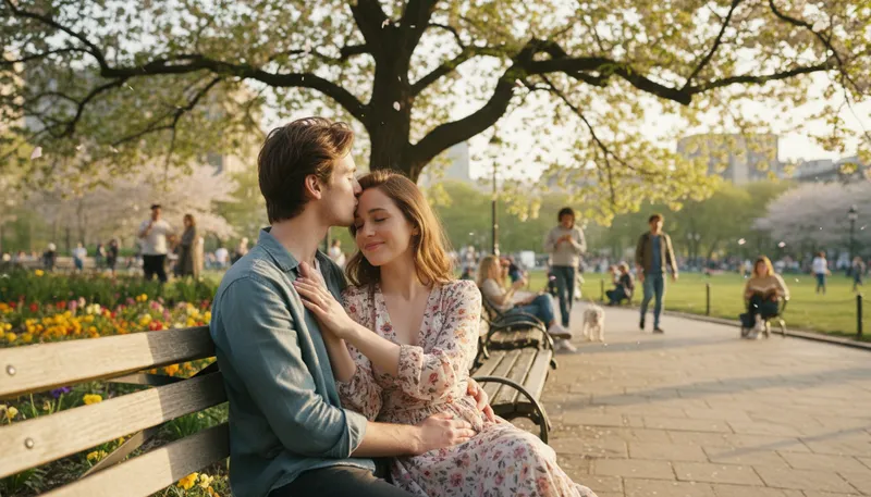 Illustration of pda: public display of affection between people