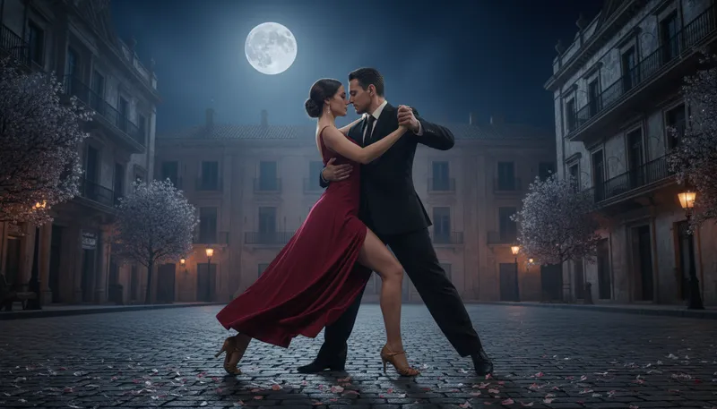 Illustration of tango: A dance style originating from Argentina.