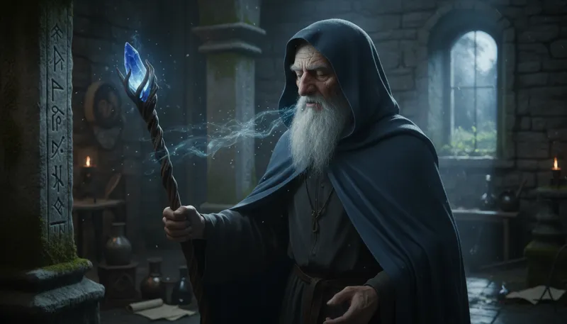 Illustration of incantation: A series of words believed to have magical power.