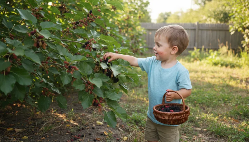 Illustration of mulberry: A small, sweet fruit from mulberry trees.