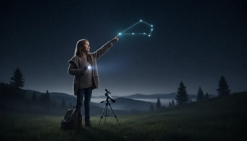 Illustration of constellation: A group of stars forming a pattern.