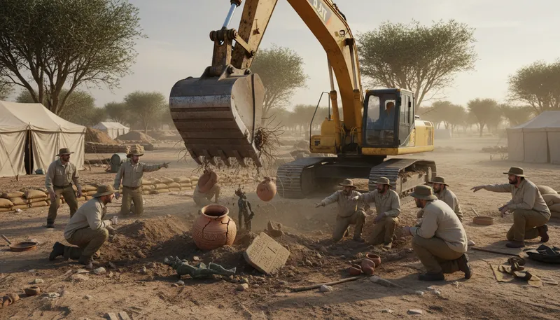 Illustration of digger: A person or machine that digs into the ground.