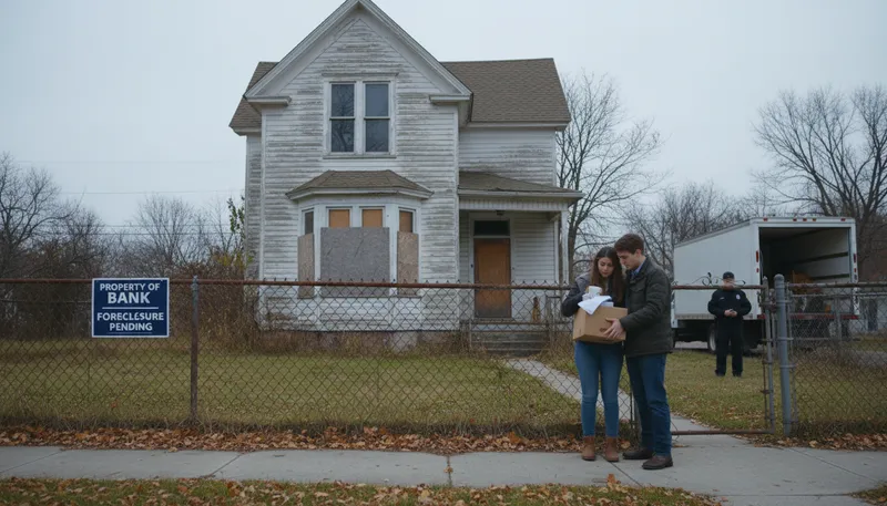 Illustration of foreclose: To take possession of property due to non-payment.