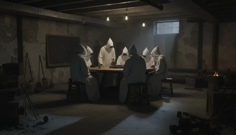 Illustration of klux: A secret or hidden society.