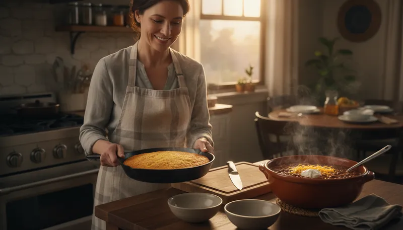 Illustration of cornbread: A type of bread made from cornmeal.