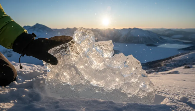 Illustration of crystalline: Having a clear, crystal-like structure.