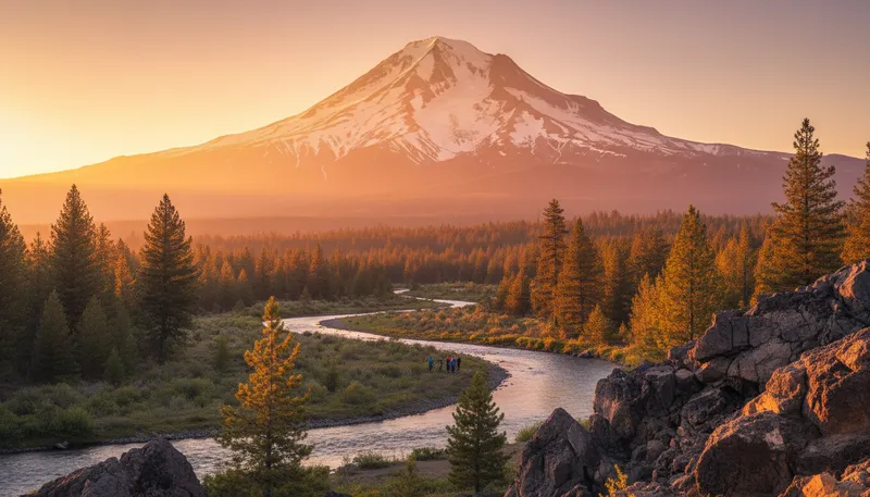 Illustration of shasta: A mountain in Northern California.