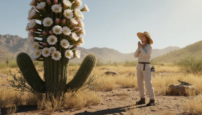 Illustration of cactus: A plant with spines that grows in deserts.