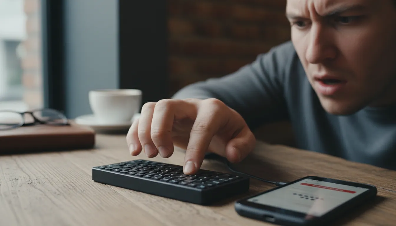 “fat finger” kelimesinin çizimi: To accidentally press the wrong button.
