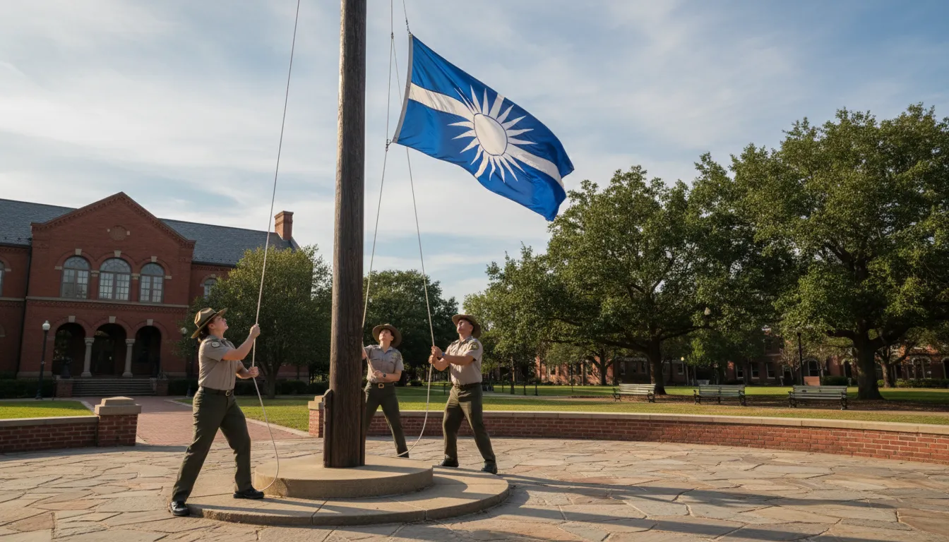 Illustration von flagstaff: a pole for displaying flags