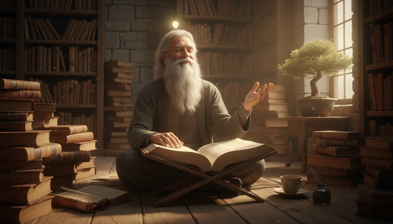 Illustration von enlightenment: the state of gaining deep knowledge and understanding
