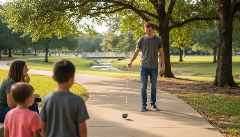 Illustration of walk the dog: a yo-yo trick involving the toy's movement