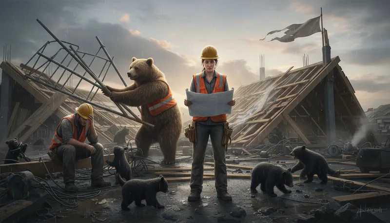 Illustration of bad news bears: a situation that is messy or problematic