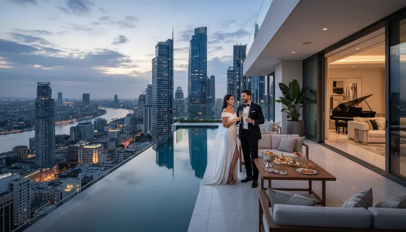 Illustration of high life: A luxurious and enjoyable lifestyle.