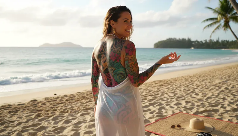 Illustration of tattoos: marking skin with ink for decoration or meaning
