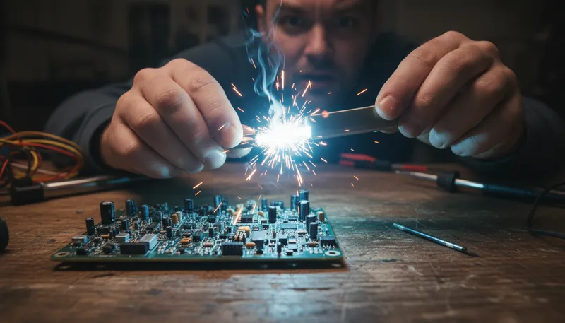 Illustration of circuitry: System of electrical circuits.