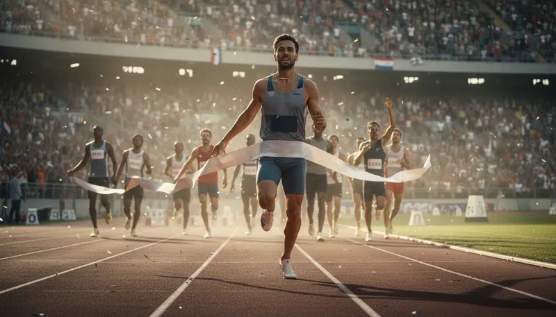 Illustration of athlete: A person who competes in sports or physical activities.