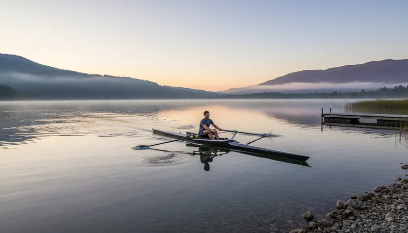 Illustration of rower: a person who propels a boat with oars