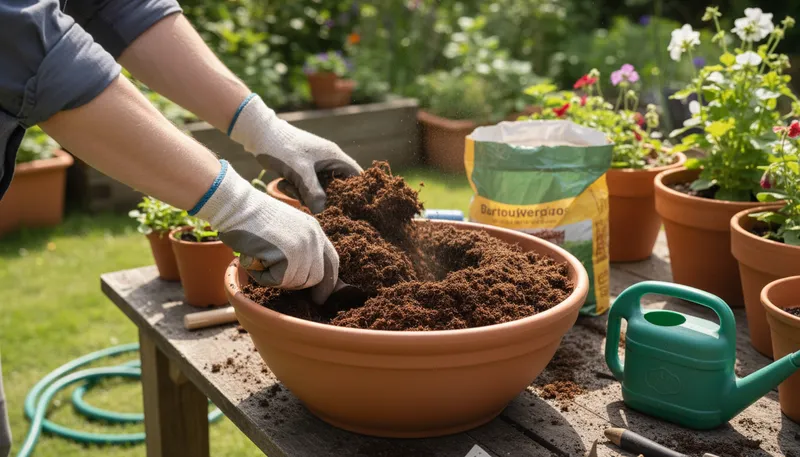Illustration of peat: A type of soil made from decomposed plants.