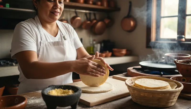 Illustration of masa: corn dough used in Latin American dishes.