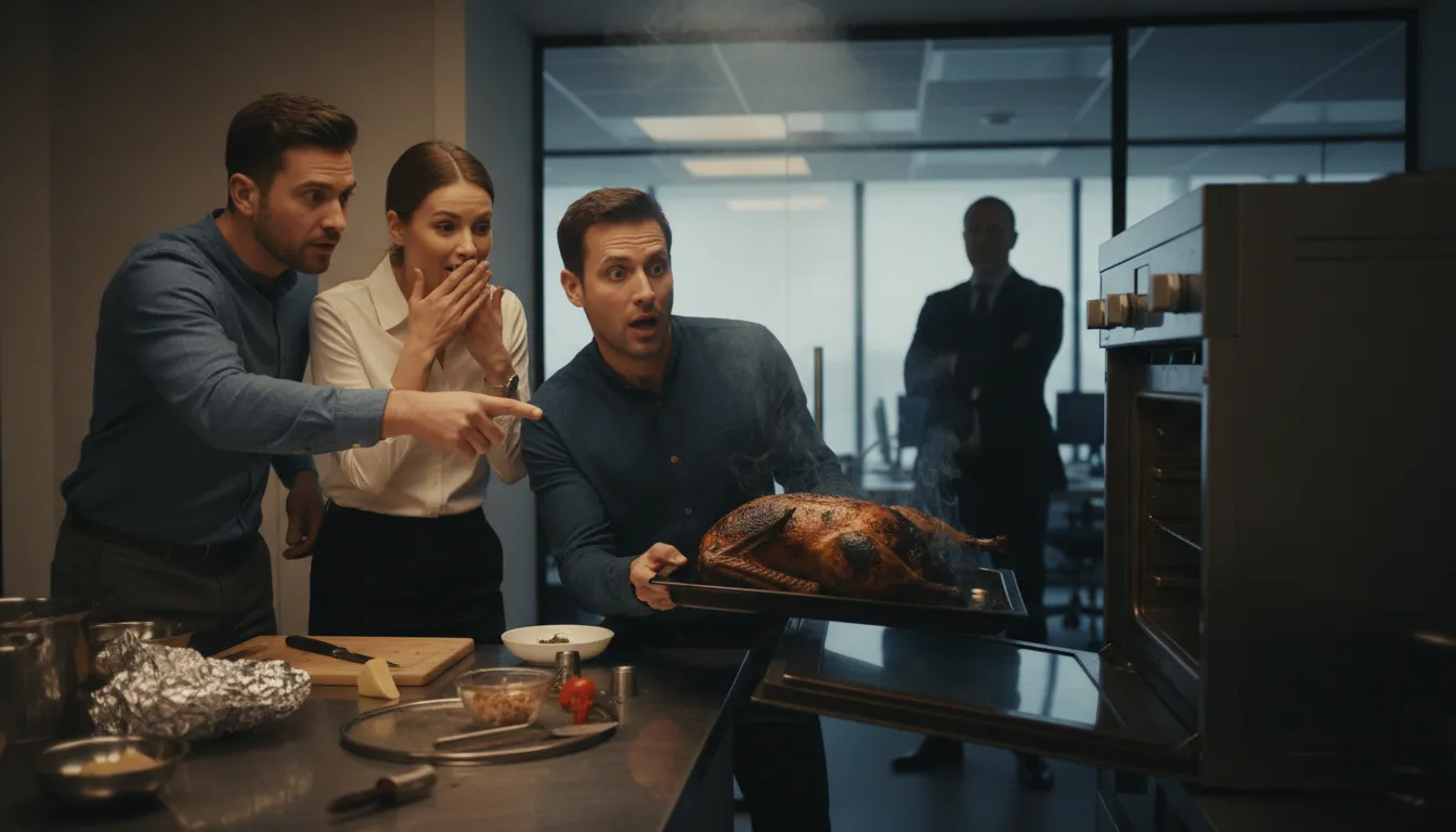 Ilustración de someone's goose is cooked: Someone is in serious trouble.