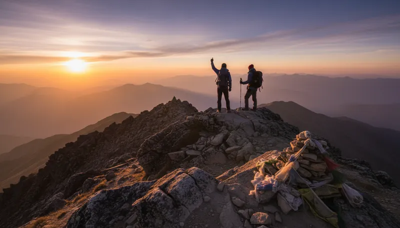 Illustration of summit: the highest point of something