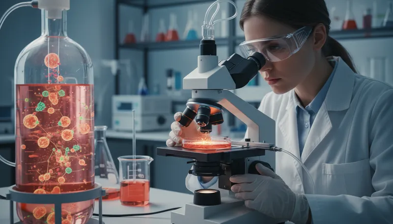 Illustration of biochemical: Related to chemical processes in living organisms.