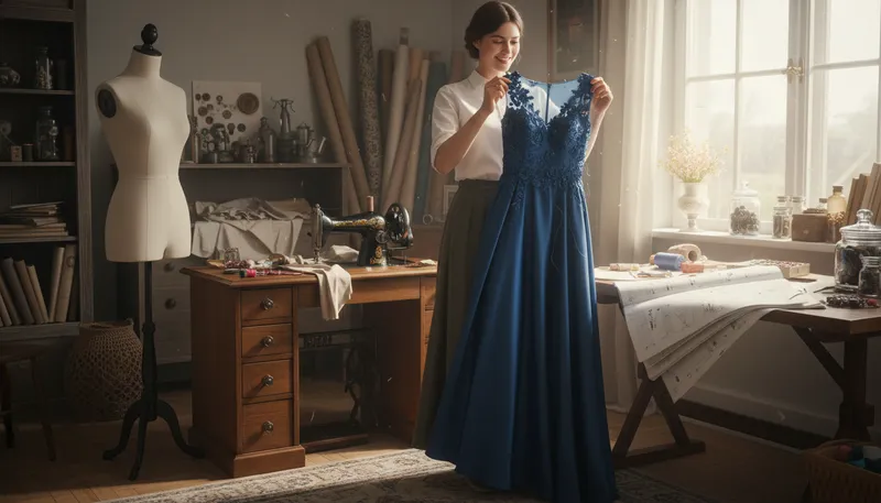 Illustration of sew: to join fabric pieces using thread