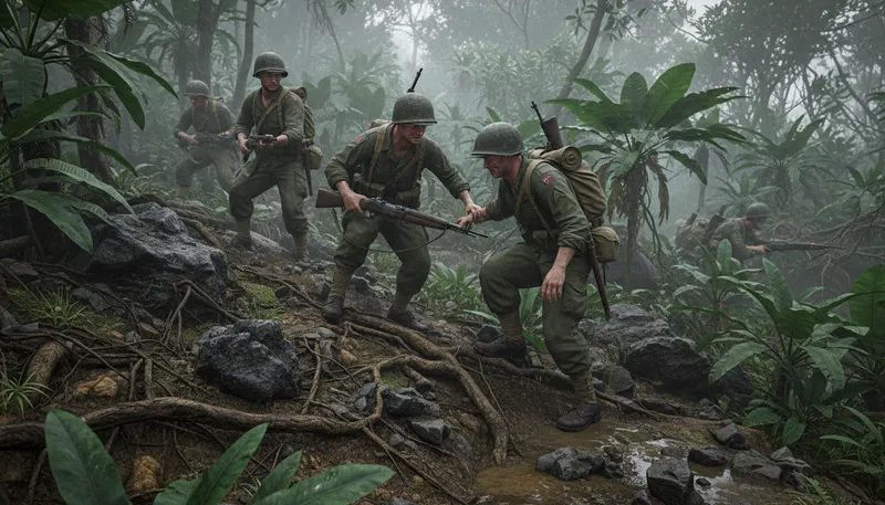 Illustration of guadalcanal: A significant battle site during World War II.